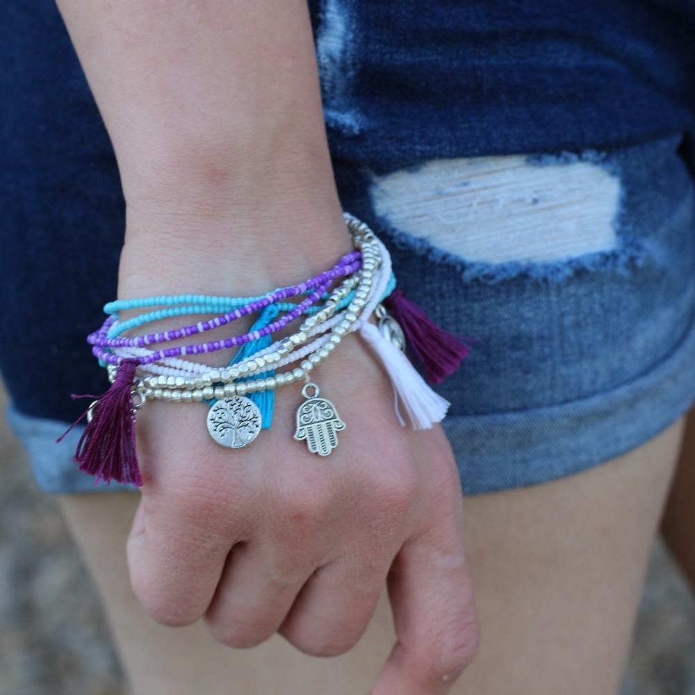 🚨SALE🚨 Beaded Charm OM YIN YANG Bracelet Tassel